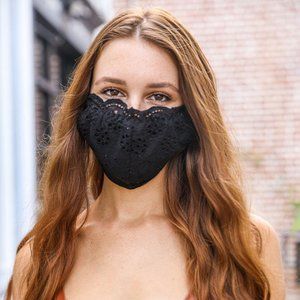 Fashion Mask Black Eyelet Reusable Ladies